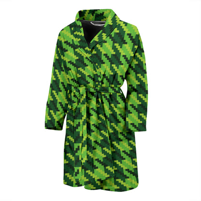 St Patricks Day Houndstooth Pattern Print LKS301 Men Bathrobe