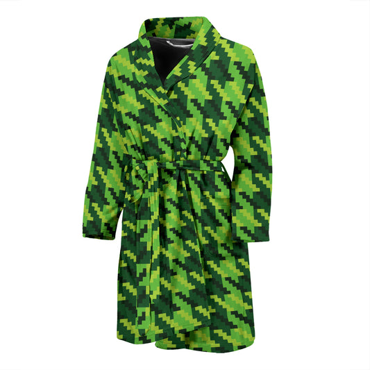 St Patricks Day Houndstooth Pattern Print LKS301 Men Bathrobe