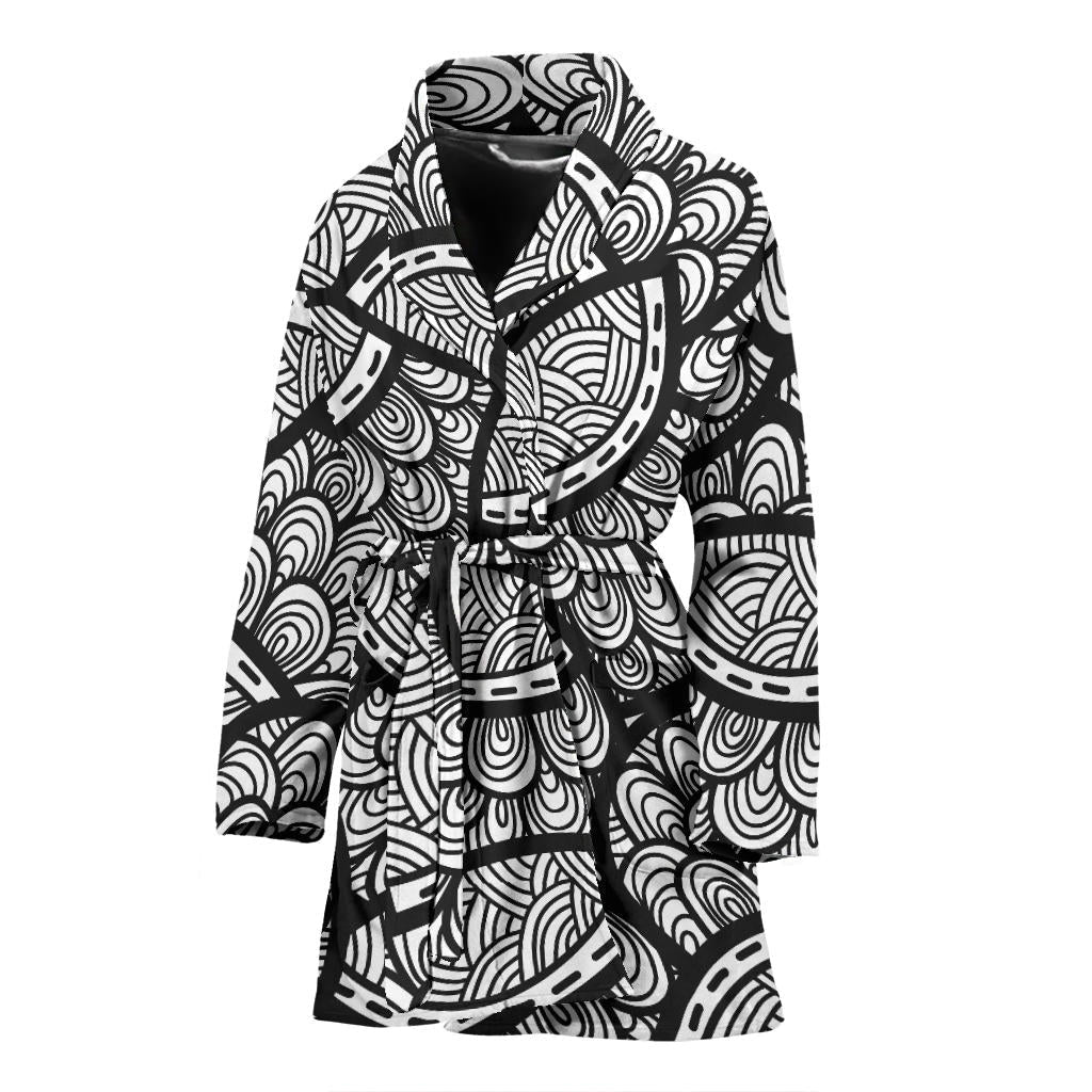 Polynesian Pattern Print Design A01 Women Bathrobe