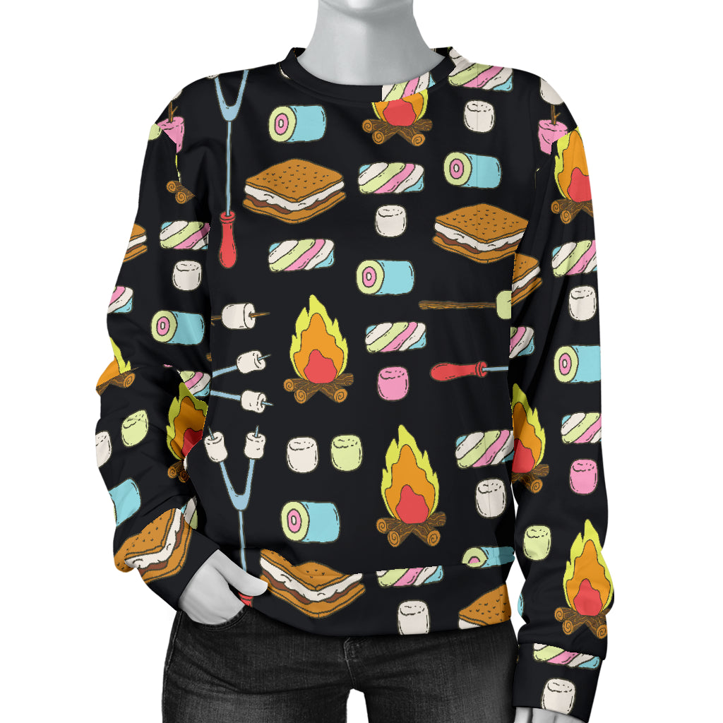 Camping Campfire Marshmallows Women Long Sleeve Sweatshirt