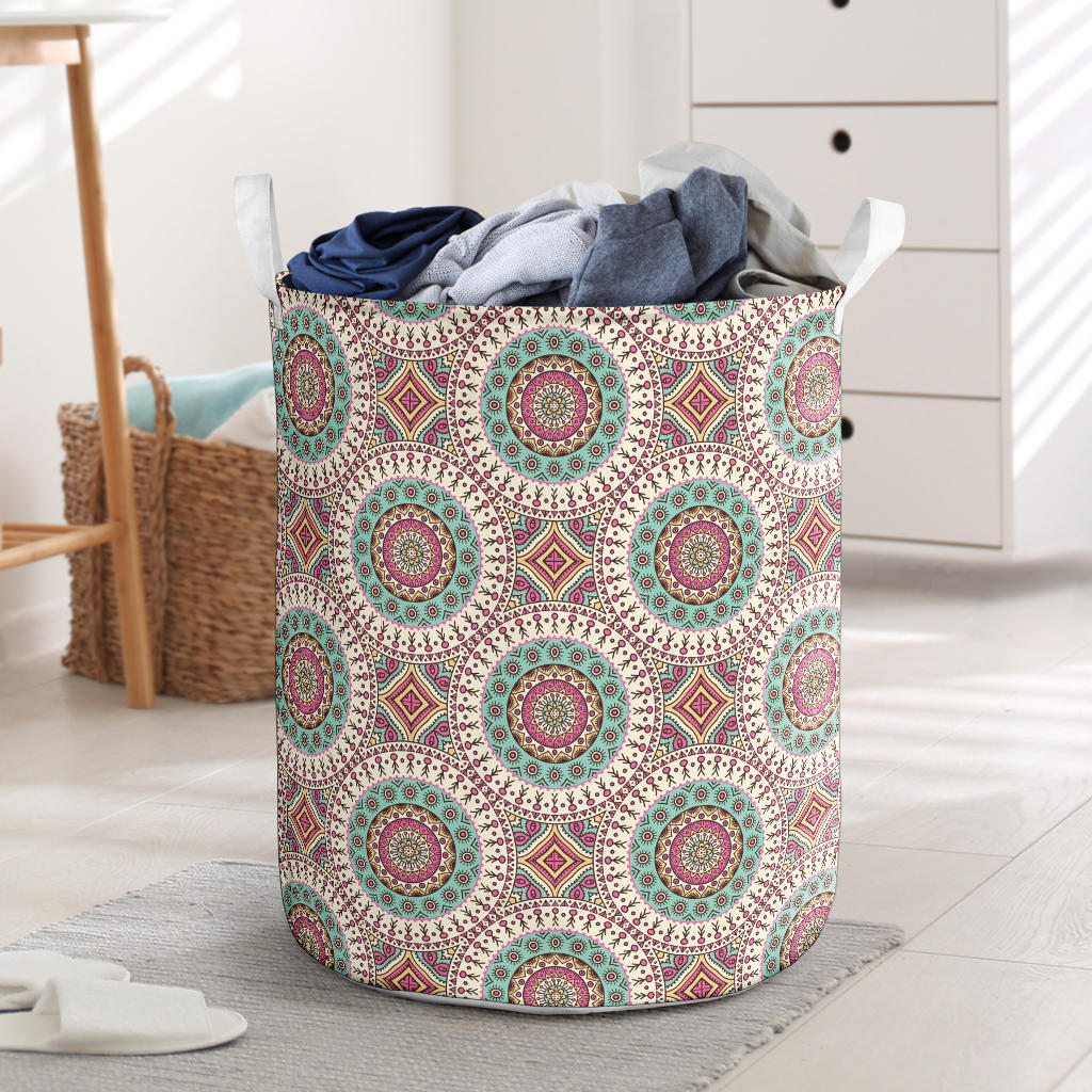 Bohemian Round Style Print Laundry Basket