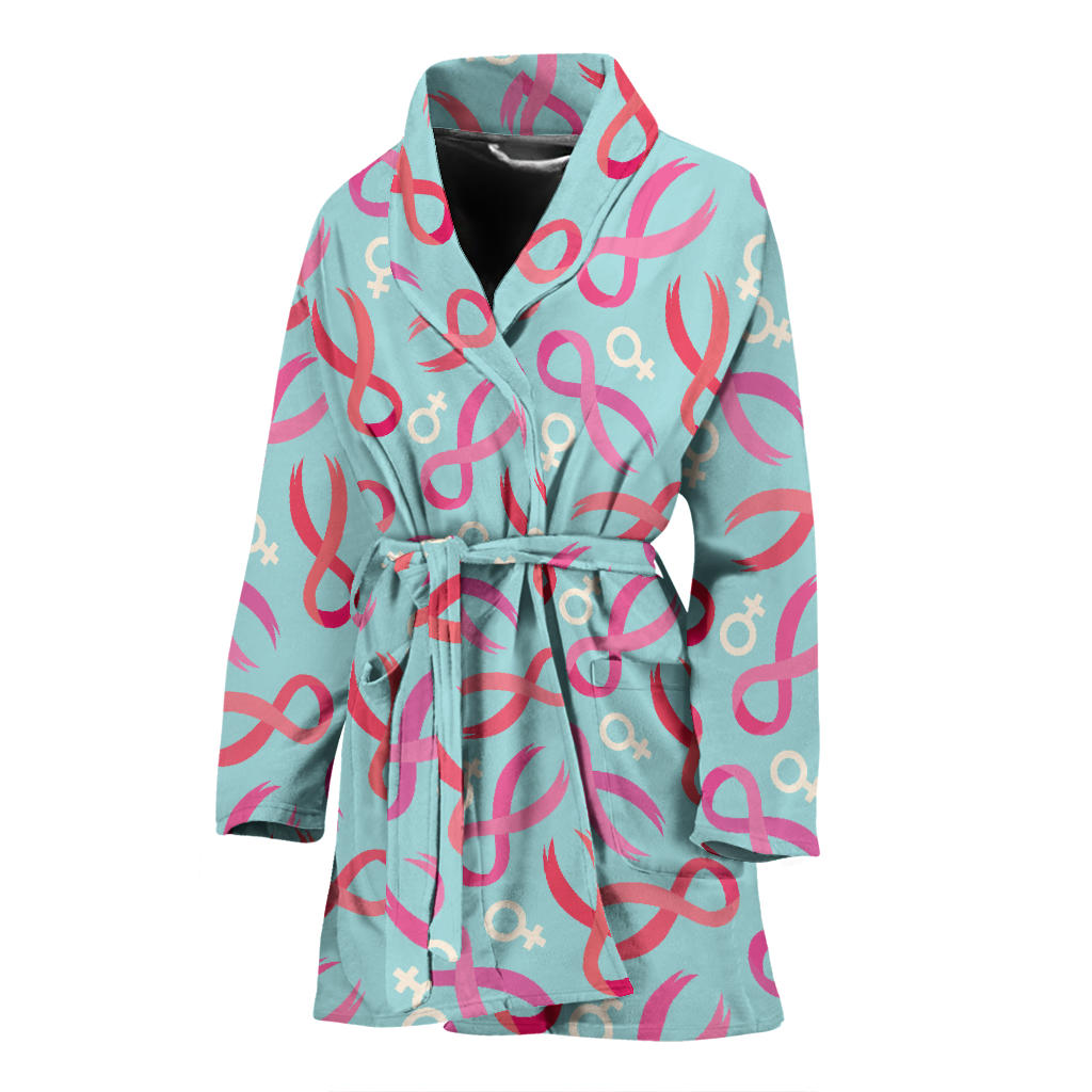 Breast cancer Pattern Print Design 03 Women Bathrobe