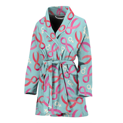 Breast cancer Pattern Print Design 03 Women Bathrobe