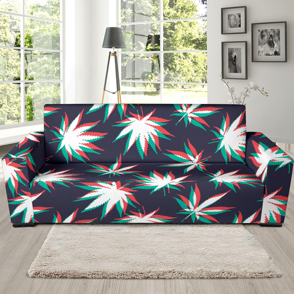 Pot Leaf Pattern Print Design A01 Sofa Slipcover