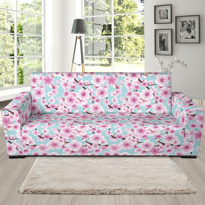 Cherry Blossom Pattern Print Design 01 Sofa Slipcover