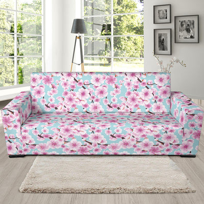 Cherry Blossom Pattern Print Design 01 Sofa Slipcover