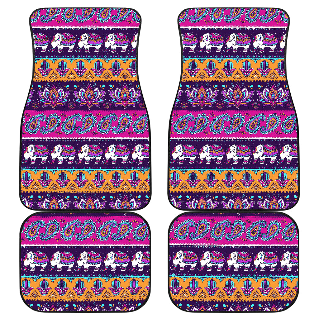 Boho Indian Style Pattern Car Floor Mats Front Back
