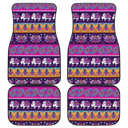 Boho Indian Style Pattern Car Floor Mats Front Back