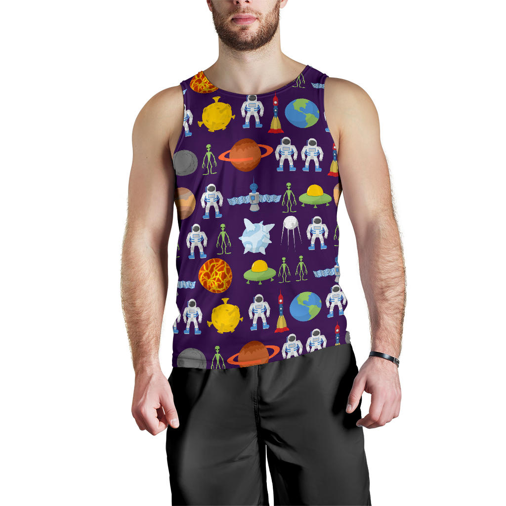 Alien Astronaut Planet Men Tank Top