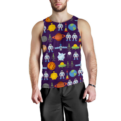 Alien Astronaut Planet Men Tank Top