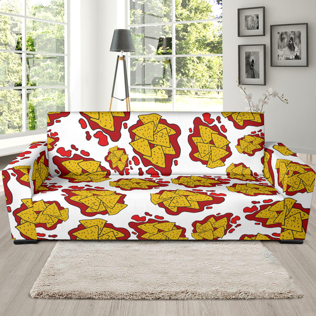 Nachos Pattern Print Design A03 Sofa Slipcover