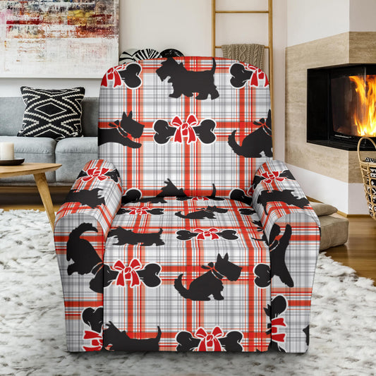 Scottish Terriers Print Design LKS3014 Recliner Slipcover with Pocket
