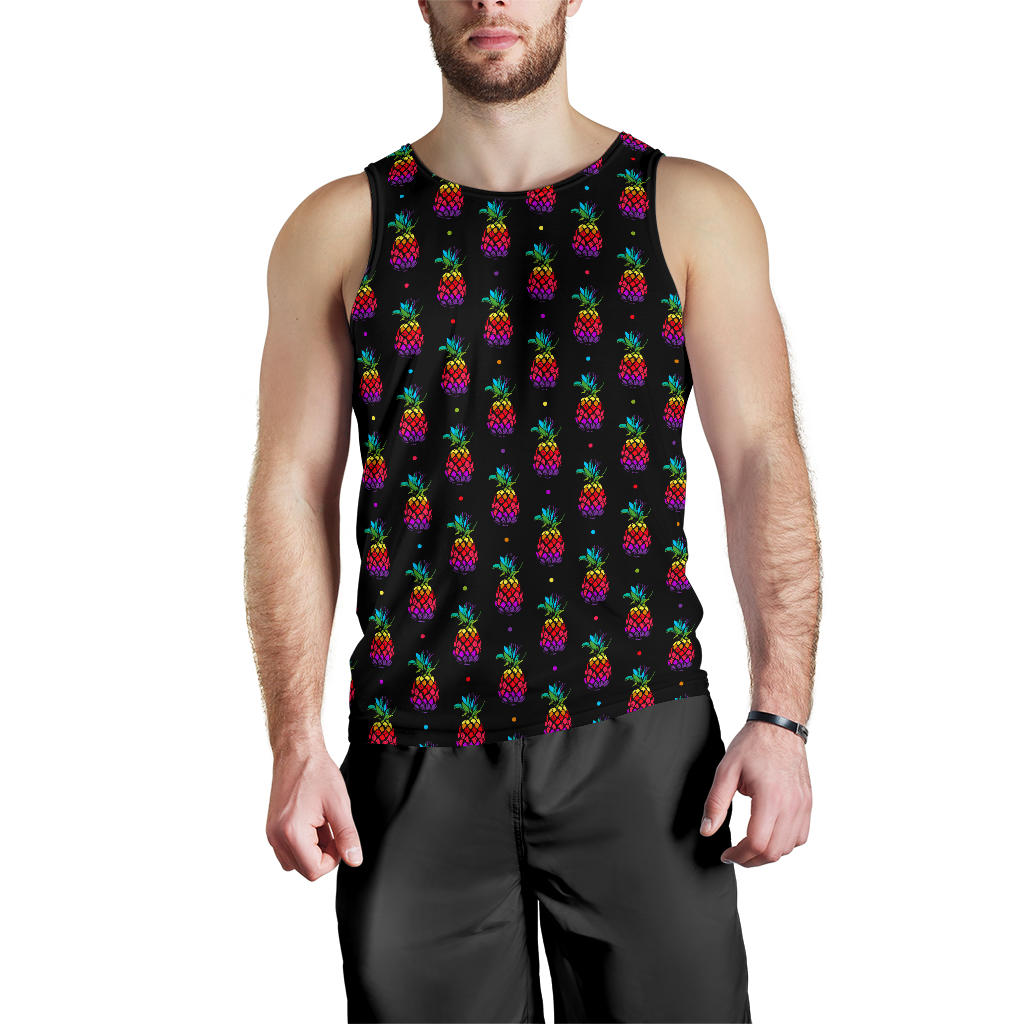 Pineapple Rainbow Dot Print Men Tank Top