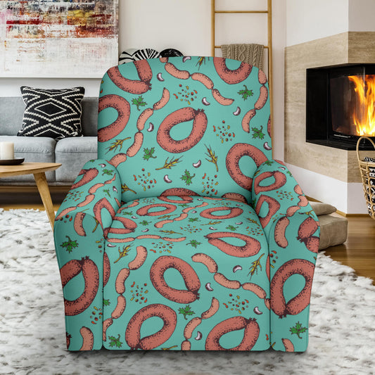 Sausage Print Design LKS303 Recliner Slipcover with Pocket