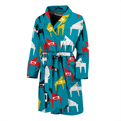 Piano Print Design LKS403 Men Bathrobe