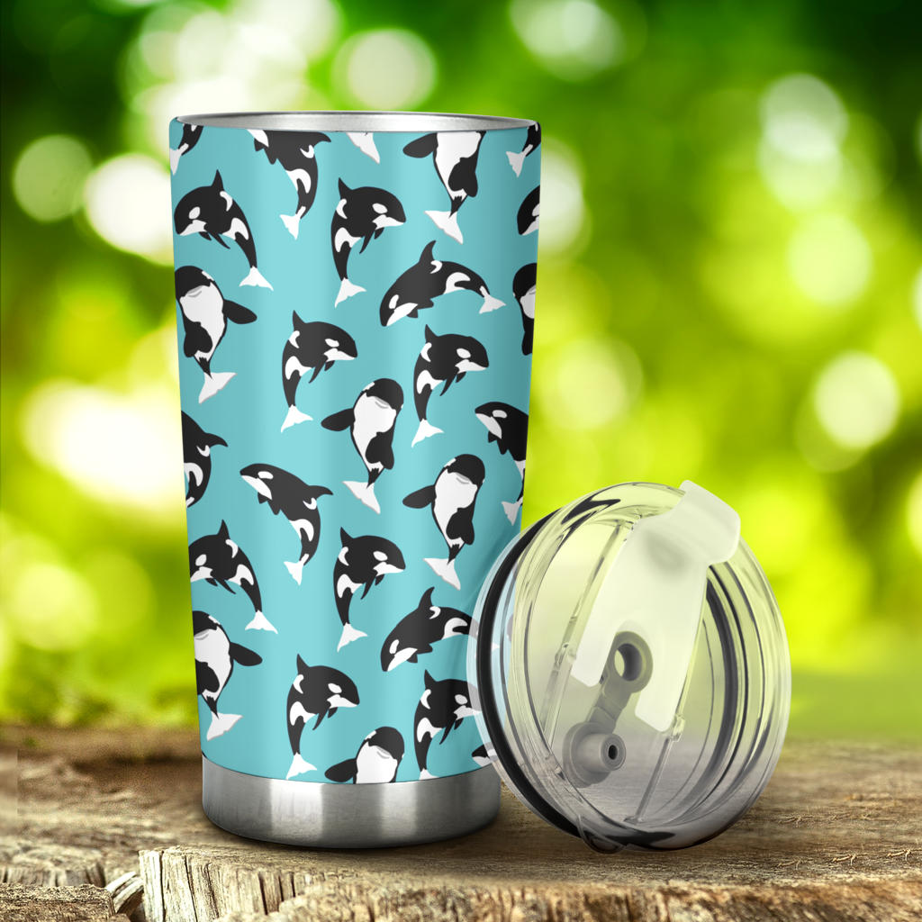 Whale Action Design Themed Print Tumbler