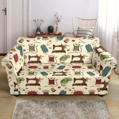 Sewing Equipment Print Design LKS303 Loveseat Couch Slipcover