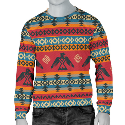 Eagles Native American Design Men Long Sleeve Sweatshirt