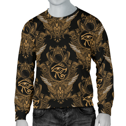 Eye of Horus Mandala Style Men Long Sleeve Sweatshirt