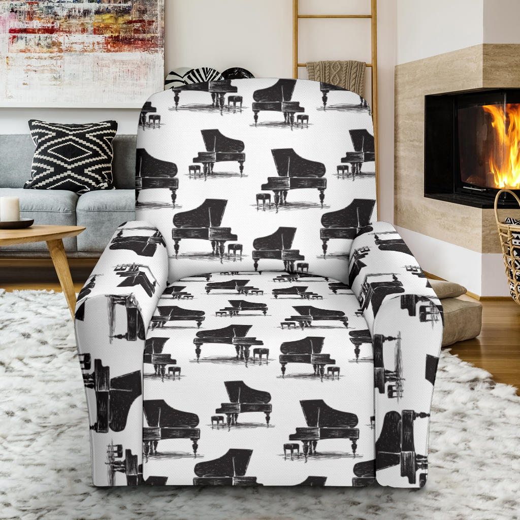 Piano Print Design LKS401 Recliner Slipcover with Pocket