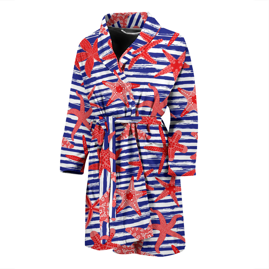 Starfish Print Design LKS401 Men Bathrobe
