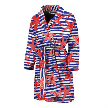 Starfish Print Design LKS401 Men Bathrobe