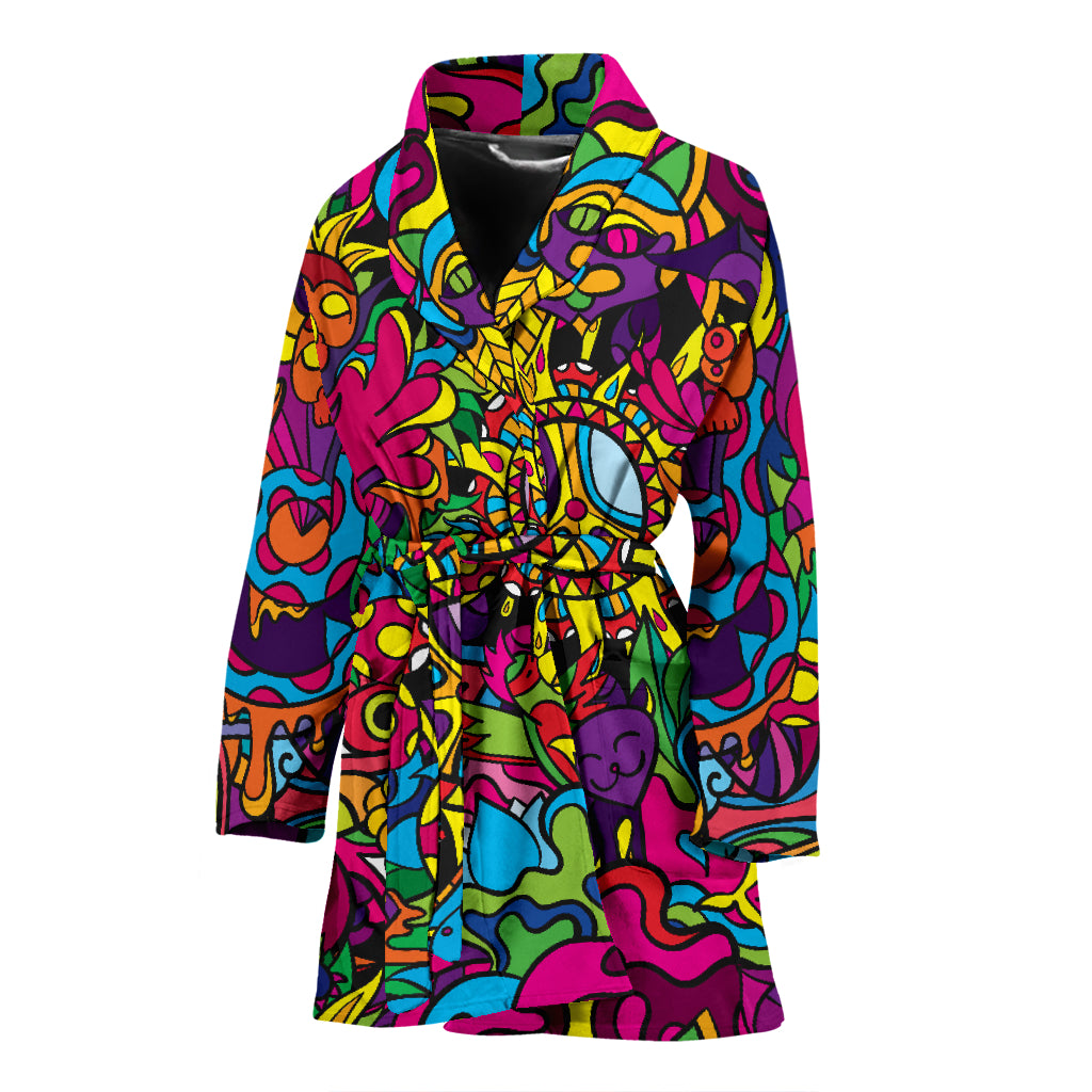 Trippy Print Design LKS304 Women Bathrobe