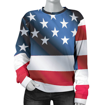 American flag Classic Women Long Sleeve Sweatshirt