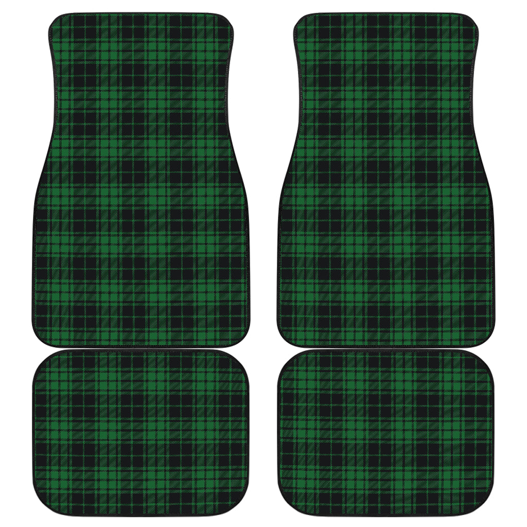 Green Tartan Plaid Pattern Car Floor Mats Front Back