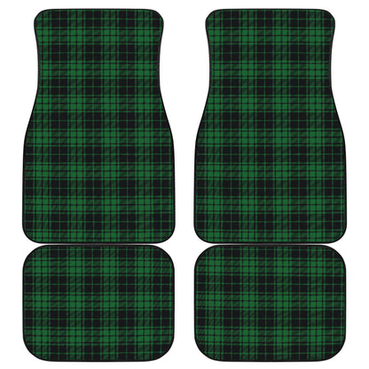 Green Tartan Plaid Pattern Car Floor Mats Front Back