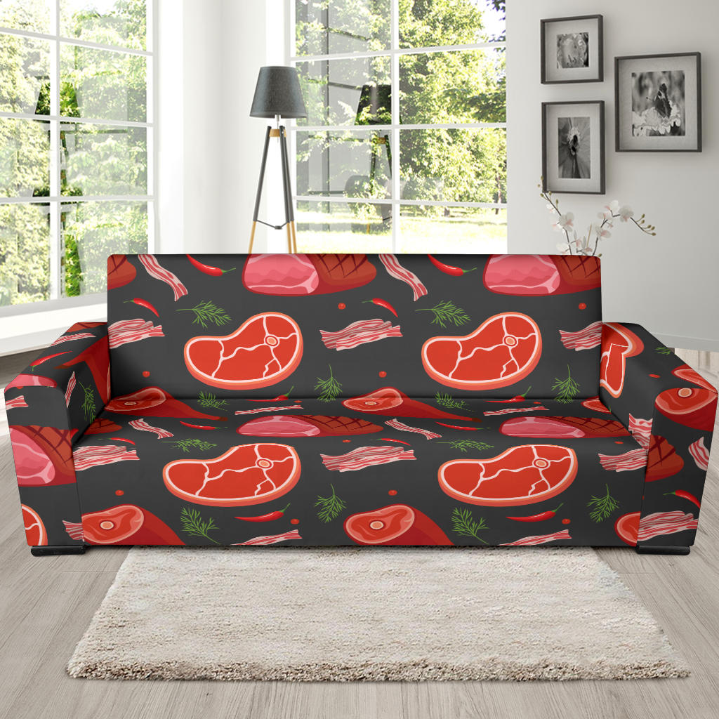 Meat Pattern Print Design 03 Sofa Slipcover