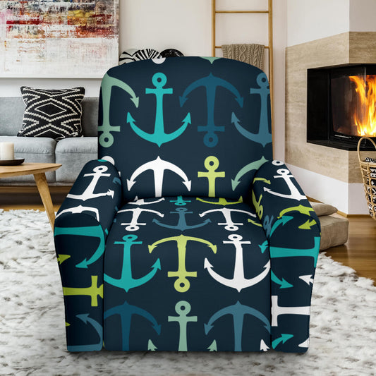 Anchor Pattern Print Design 03 Recliner Slipcover with Pocket