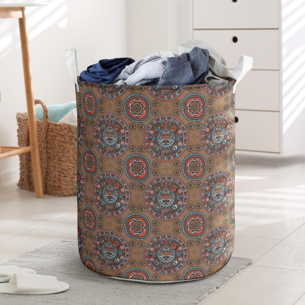 Calendar Aztec Design Print Pattern Laundry Basket