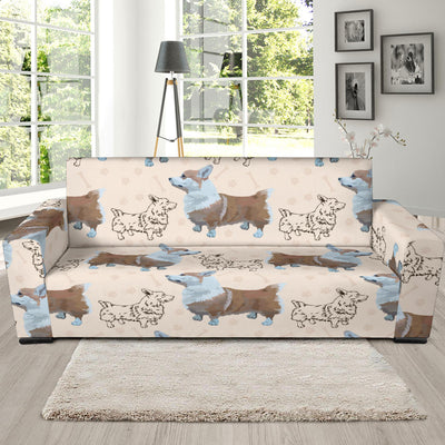 Pembroke Welsh Corgis Pattern Print Design A03 Sofa Slipcover