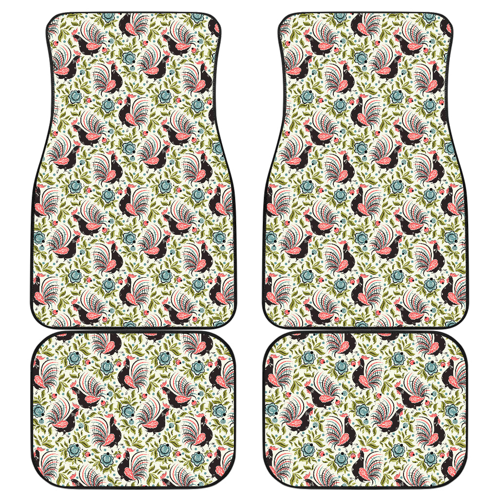 Rooster Print Design Car Floor Mats Front Back