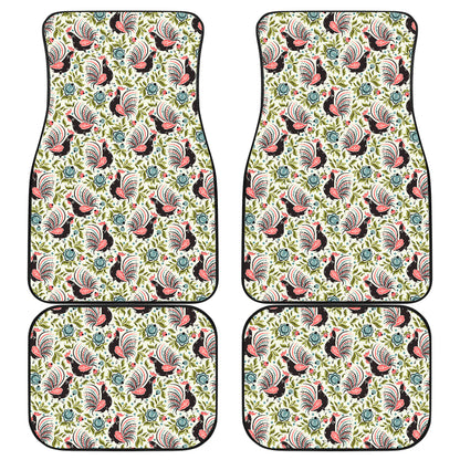 Rooster Print Design Car Floor Mats Front Back