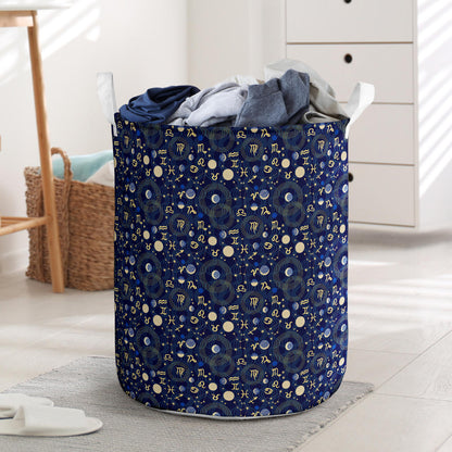 ZodiacThemed Design Print Laundry Basket