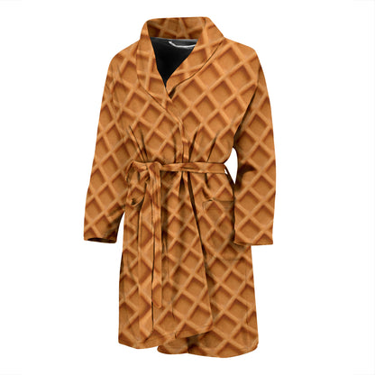 Waffle Texture Print Design LKS301 Men Bathrobe