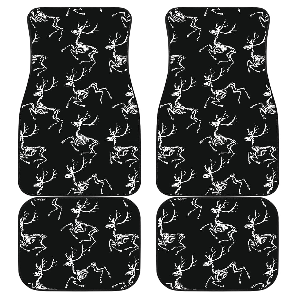 Deer Skeleton Print Pattern Car Floor Mats Front Back