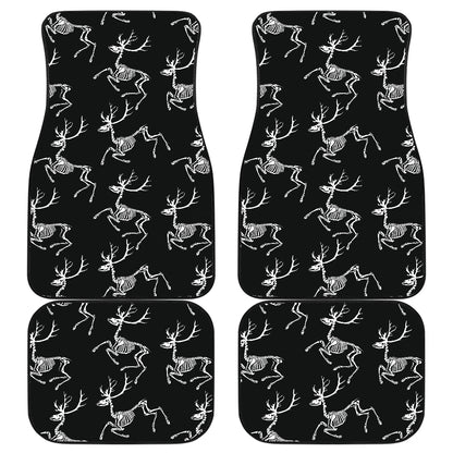 Deer Skeleton Print Pattern Car Floor Mats Front Back