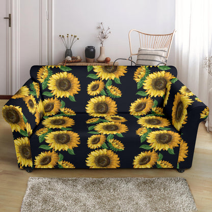 Sunflower Print Design LKS306 Loveseat Couch Slipcover
