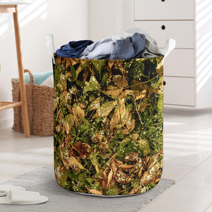 Camo Realistic Tree Forest Texture Print Laundry Basket