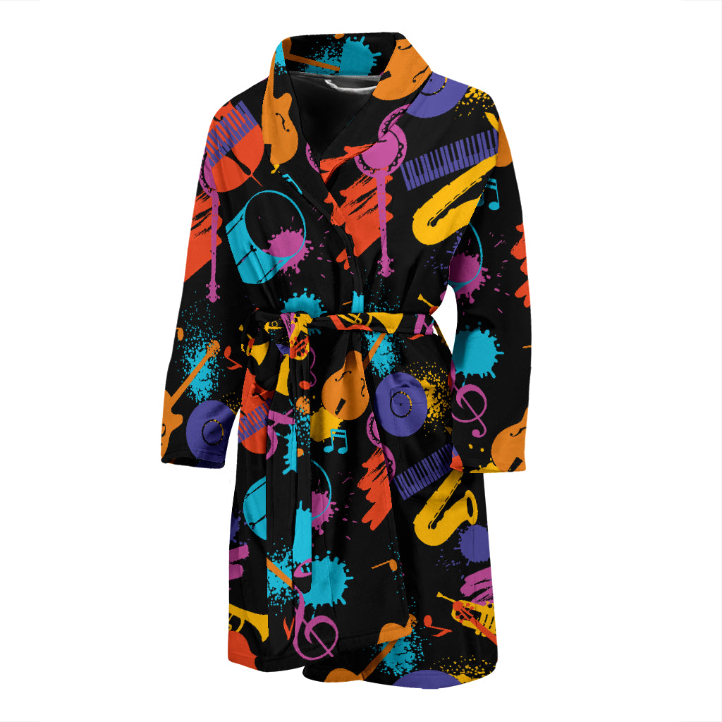 Saxophone Print Design LKS406 Men Bathrobe
