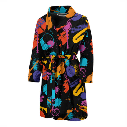 Saxophone Print Design LKS406 Men Bathrobe