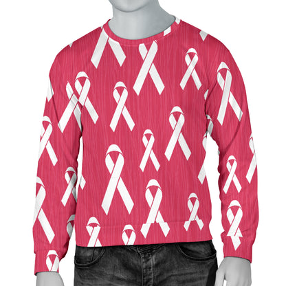 Breast Cancer Awareness Symbol Men Long Sleeve Sweatshirt