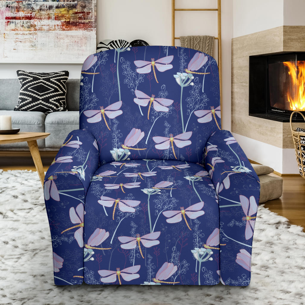 Dragonfly Print Design LKS401 Recliner Slipcover with Pocket