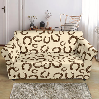 Horseshoe Print Design LKS302 Loveseat Couch Slipcover