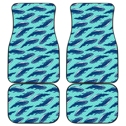 Whale Polka Dot Design Themed Print Car Floor Mats Front Back