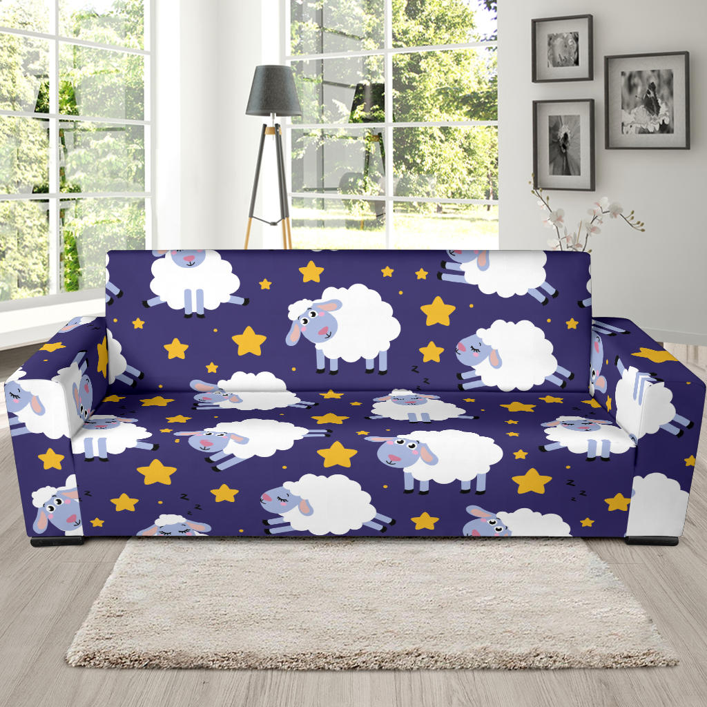 Sheep Pattern Print Design 03 Sofa Slipcover