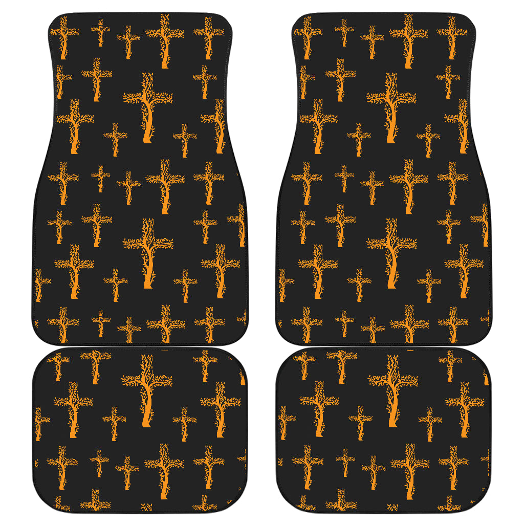 Christian Tree of Life Cross Design Car Floor Mats Front Back